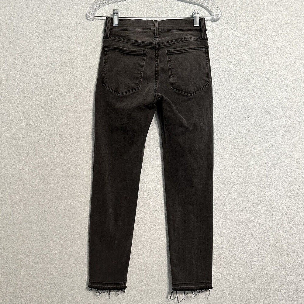FRAME Denim Womens Size 23 Le Nouveau Straight Split Frey Hem Jeans Woodland - Picture 4 of 16